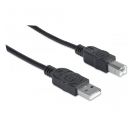 CABLE USB V2.0 MANHATTAN A-B  1.8M, NEGRO, BLIS 393737