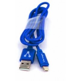 CABLE VORAGO CAB-209 DUAL MICRO USB/LIGHTNING AZUL 1M BOLSA