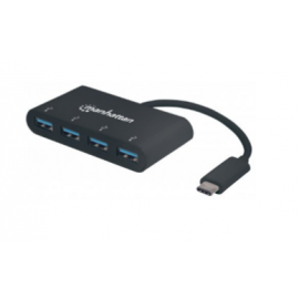 HUB USB C MANHATTAN A 4 PTOS V3.1 NEGRO 162746