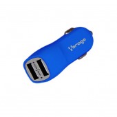 CARGADOR PARA AUTO VORAGO AU-103 CON 2 PUERTOS USB AZUL